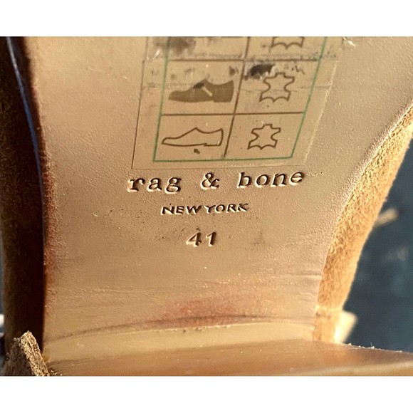 Rag & Bone Margot $325 Women's Ankle Booties Boots Size EU 41 US 11 Suede Tan - Picture 12 of 13